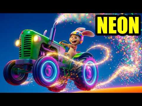 LUDI NEON TRAKTOR: Trka kroz svijetleću šumu! 🚜✨🧪 neon 3D Pjesma | Dječje pjesme