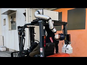 新車のフォークリフトに後付けエアコン取り付けたら快適すぎた！！