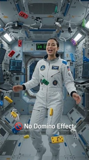 What Happens to Dominoes in Zero Gravity? 🀄🚀 #shorts #space