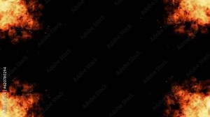 Flames fire rising up on a transparent background, Fire burning on alpha background