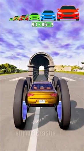 Big & Small cars vs Rocks tunnel - BeamNG.drive