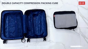 Compression Packing Cubes for Travel Essentials, 2 Set Suitcase Organizers for Luggage Carry on, Large Lightweight Compressible Expandable Mesh Travel Cubes by U+U, Black