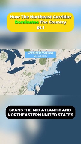 The overwhelmingly DOMINANT Northeast Corridor #newyork #northeast #geography #maps #history