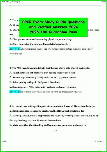 CRCR Exam Study Guide Questions and Verified Answers 2024 2025 100 Guarantee Pass video