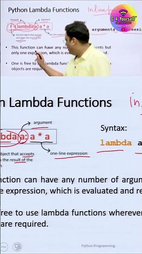 Python Lambda Functions: Quick Guide to Arguments and Expressions! #shorts