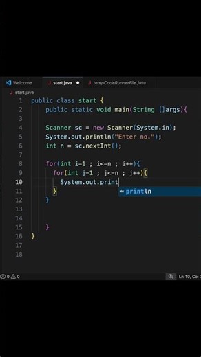 Java Pattern Printing 🔥 3x3 Stars in Seconds #shorts #coding #coding #programming #java