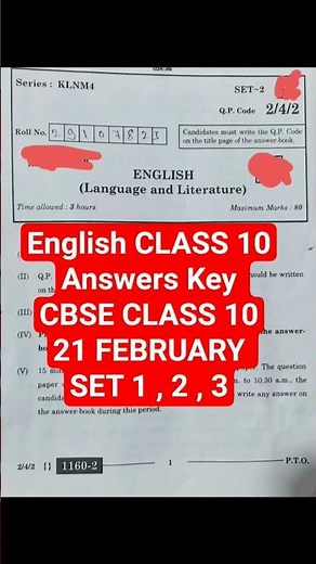 English Answers Key Class 10 Cbse #shorts #exam #cbse #class10 ‪@ExphubShorts‬