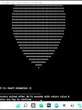 This C++ Heart Grows & Shrinks in Real-Time ❤️🔥 | Mind-Blowing Console Animation