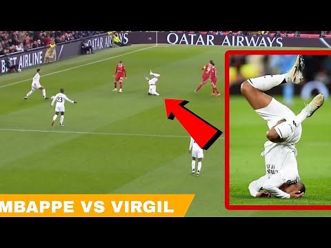 Kylian Mbappé vs Virgil van Dijk, Conor Bradley tackle Mbappe, Liverpool vs Real Madrid, UCL 2024