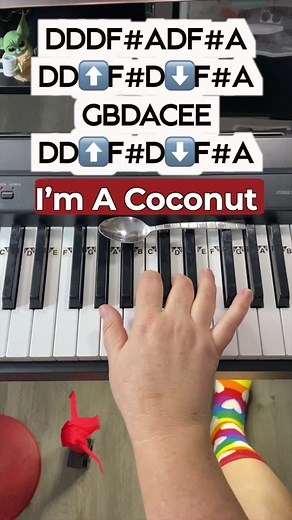 I’m a Coconut Piano Easy Tutorial 🥥 😃 #pianotutorial #piano
