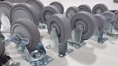 2" Threaded Stem Caster Wheels, 5/16''-18 x 1 (Screw Diameter 5/16", Stem Length 1"), Swivel Casters Set of 4 with Brake for Cart Furniture(4 Stem Brake Caster)