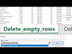 Deleting rows based on cell values across sheets using VBA