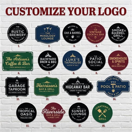 Custom Bar & Restaurant Metal Sign, Personalized Logo Sign, Pub Brewery Cafe Wall Decor, Outdoor Business Sign - Etsy