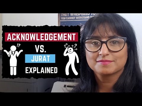 Acknowledgement vs. Jurat Certificate Notary Public