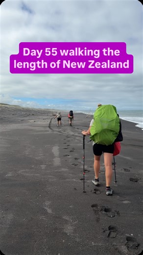 Daniella | Te Araroa 25-26 💜 on Instagram: "Today my period started. And we were walking on a beach. Which is really hard with a 15-20kg backpack on your back. Best way I’ve found to counteract the blues is to put on some good beats and zone out. So I did just that. Things were going well. Soon I passed a chatty Owen and Ruby. And then SJ and Di. And that’s when it started going downhill. You see, Sj and Di were slightly faster than me today. So in no time, they passed me. But then they stopped