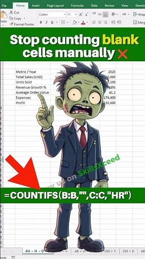Stop Counting Blank Cells Manually | COUNTIFS Excel Trick for HR Reports #shorts #excel