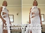 Lara Worthington looks ethereal in an all-white ensemble