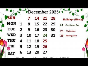 December Calendar 2025 | Public Holidays in December 2025 | Calendar 365|