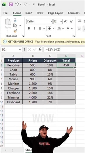 How to calculate Total discount in Excel 🙂