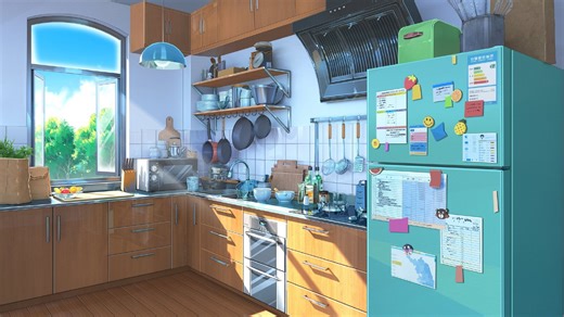 【Maya建模】简单易学卡通厨房场景制作，maya新手入门练习案例