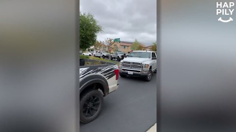 Police Officer Battling Brain Cancer Surprised With 100 Car Birthday Parade