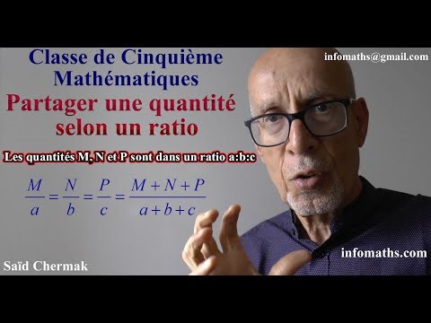 MATHS EN CINQUIÈME. PARTAGER UNE QUANTITÉ SELON UN RATIO