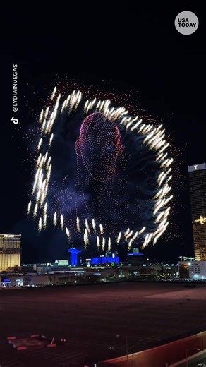 A "Stranger Things" drone show brought the "Upside Down" to the Las Vegas skies as about 5,000 drones recreated iconic scenes from the Netflix hit. | The Palm Beach Post