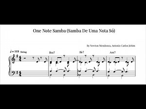 Samba de Uma Nota Só - One Note Samba - Piano Sheet Music