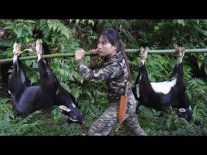 wild goat traces, trap making skills to catch wild goats, survival alone