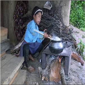 Nepali OfficialVideos EP#1071 -- Outdoor Cooking Traditional Food, Green Vegetable Curry and Rice | Village Traditional Food