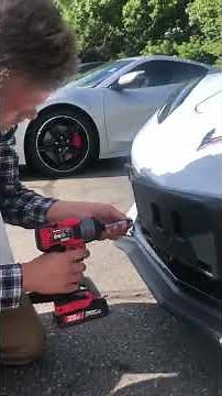 How to install a front plate bracket on a C8 corvette