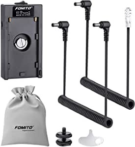 Fomito NP-F970 F960 F750 F770 F550 Battery Adapter with 4K DC2.1 Power Cable Replacement LP-E6 for Blackmagic Pocket Cinema Camera BMPCC4K 6K Movie Camera