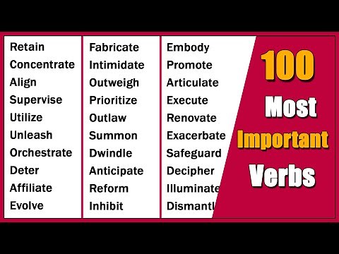 100 Most Important Verbs in English With Synonyms