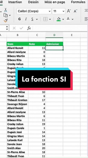 Utiliser la fonction SI sur Excel : Guide Pratique