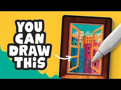 How to Draw a Window View in Procreate — Simple & Relaxing Art Tutorial