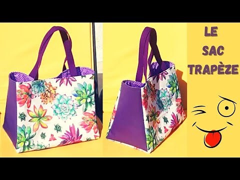 Easy #DIY Tutorial for Sewing an Original Tote Bag in Fabric and Faux Leather, The Trapezoid Bag 😊