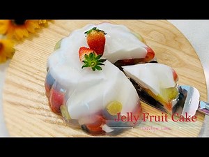 [Eng Sub 中文字幕] Jelly Cake 水果燕菜果冻蛋糕 Full recipe in description box Jelly Fruits Cake | Agar Cake