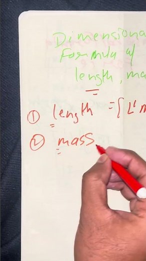 Dimensional Formula Length Mass Time | We Are Physics