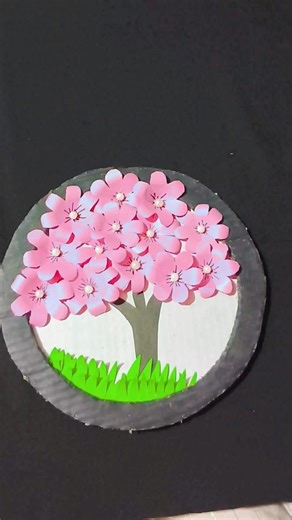 Beautiful Paper Flower Tree Craft 🌼 Easy DIY Wall Decoration Idea#diycraft #DIY #FlowerCraft #viral