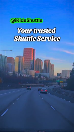 Seattle views, smooth rides, no stress. 🌇 Let’s get you to SeaTac the easy way. 🚐 #iRideShuttle #TravelEasy #SeattleShuttle #SeaTacShuttle #TravelSimple | IRide Shuttle