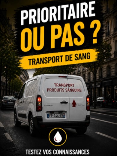 🚨 Véhicules de transport sanguin Prioritaires ou pas Piège du code de la route ! #france Les véhicules de transport de produits sanguins sont-ils prioritaires ? 🤔 Et ont-ils la priorité aux intersections ? Dans cette vidéo, découvrez une question piège très fréquente au code de la route et apprenez la bonne règle à connaître absolument pour éviter les erreurs. 👉 Réponse correcte : ✔ Bénéficient de facilités de passage ❌ Ne sont pas prioritaires aux intersections 📌 À retenir : Même s’ils tran