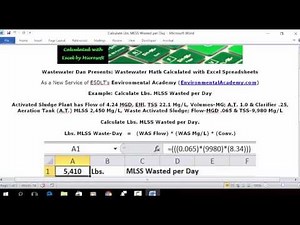 Calculate Lbs MLSS Wasted per Day