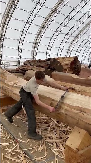 Simple way to remove bark for clean wood preparation