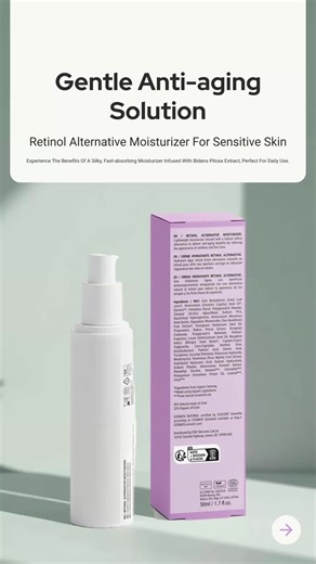 Experience gentle anti-aging with our Retinol Alternative Moisturizer. 🌿 Reduces fine lines and hydrates deeply! . . https://bareandboldskincare.com/products/retinol-alternative-moisturizer #bareandboldskincare