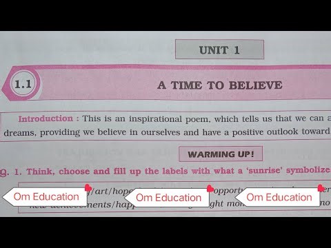 8th STD English Workbook Chp 1.1 A Time To Believe @omeducation8606