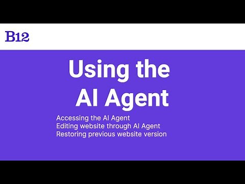 Managing Your Website with B12’s AI Agent | Step-by-step tutorial