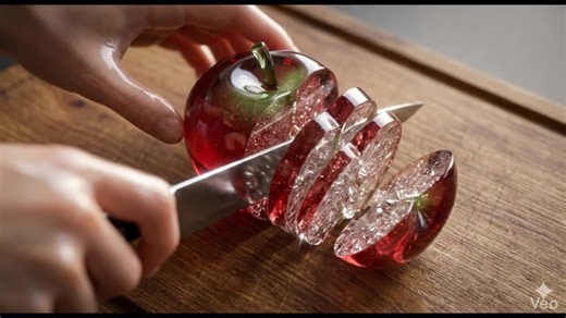 Slicing a Crystal Apple for Ultimate ASMR Satisfaction