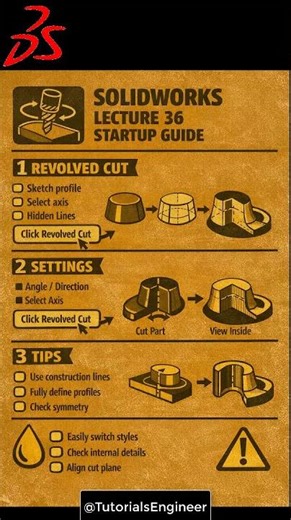 SOLIDWORKS #LECTURE 36 BEGINNER: #solidworks #eduction #3D #Drawing #academy @TutorialsEngineer