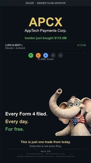 $115.9M Into APCX | Aug 04, 2026 #Shorts
