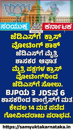 Cross-Voting Shocks JDS Alliance MLAs Help Congress Win | Samyukta Karnataka #news #trending #jds
